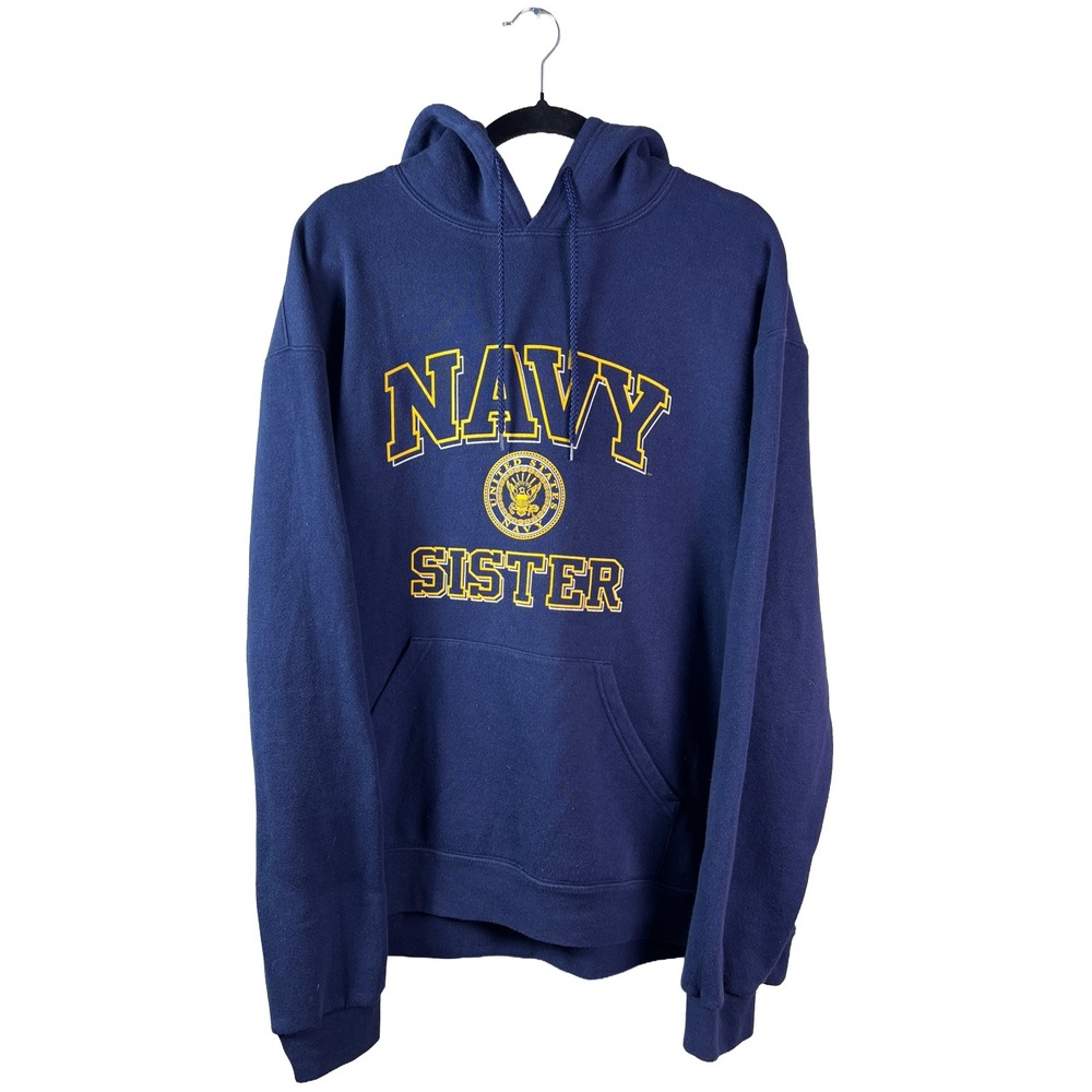 Soffe US Navy Sister Graphic Hoodie Sweatshirt 2010s Unisex XL Streetwear